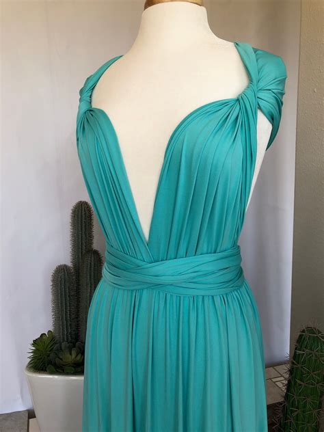 AQUA BLUE Bridesmaid Dress/ CUSTOM LeNGTHS/ Convertible Dress / Infinity Dress/ Multiway Dress ...