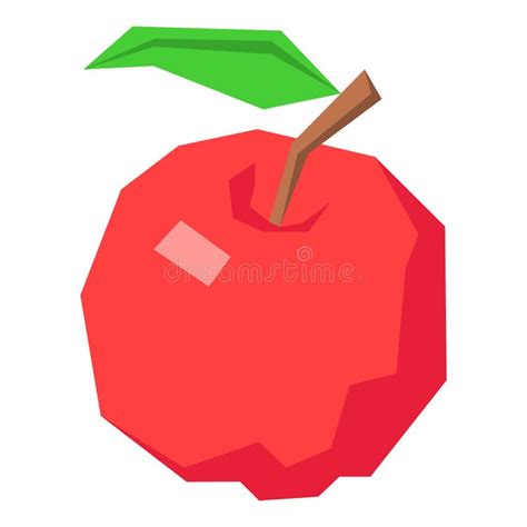 Geometric Apples Icon, Isometric 3d Style Stock Vector - Illustration of design, inside: 100988086