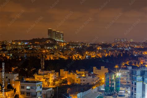 city skyline at night - Bangalore India. Stock Photo | Adobe Stock