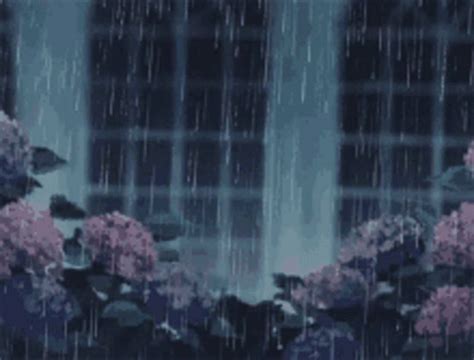 Anime Rain Aesthetic Garden GIF | GIFDB.com