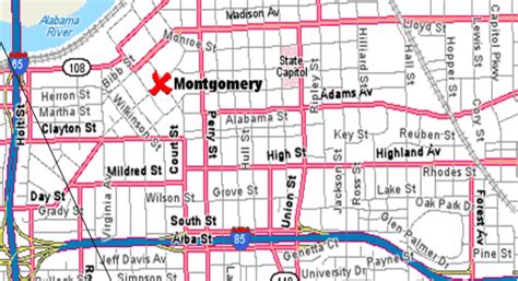 Map Of Downtown Montgomery Alabama - Winter 2024 Predictions