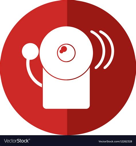 Alarm fire emergency alert icon red circle Vector Image