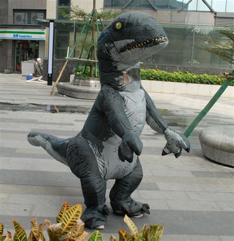 Jurassic World Blue Velociraptor Inflatable Costume | Costume Party World