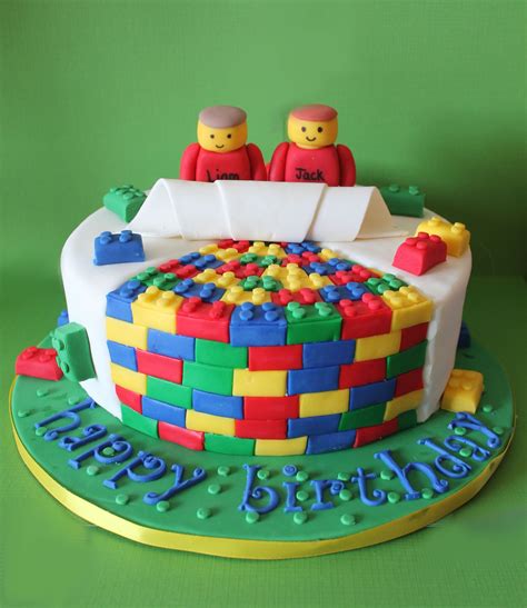 Lego cake - Cake for a Lego themed party I made for my twin nephew?s 6th birthday party. Cake is ...