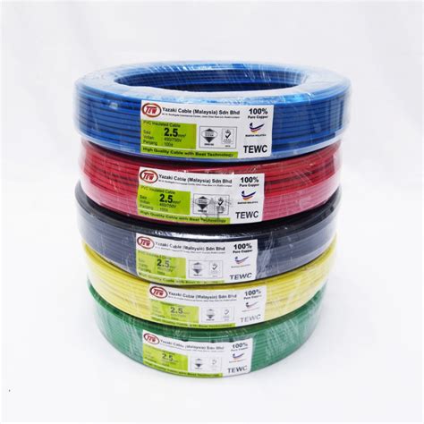 TEWC Yazaki Pure Copper 2.5mm PVC Insulated Non-Sheathed Wire [90M] [SIRIM]