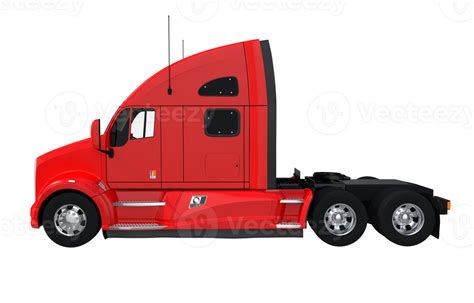 Red Semi Truck Side View 25276104 PNG