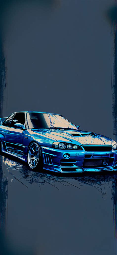 Nissan Skyline R34 Blue Wallpapers iPhone - Car Wallpaper Phone