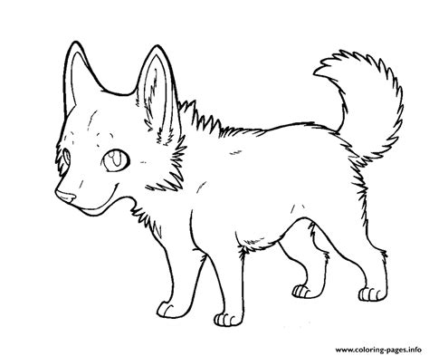 Cartoon Wolf Puppy Coloring page Printable