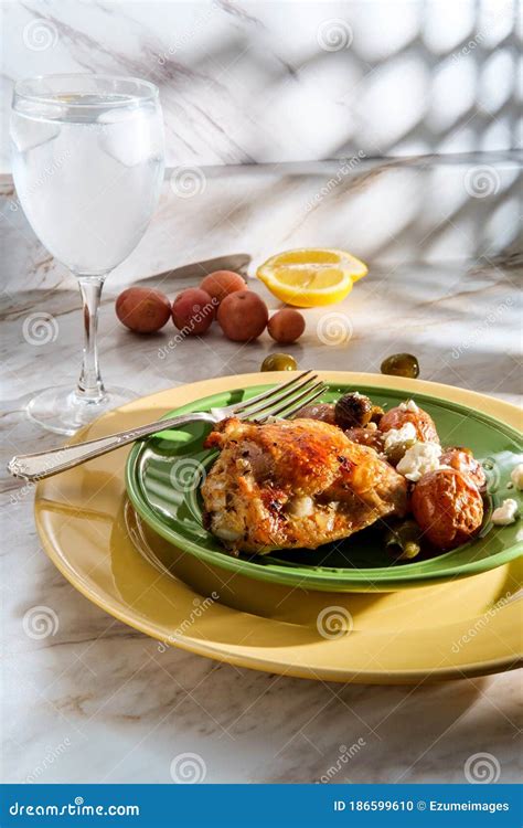 Greek Salmoriglio Chicken Thighs Stock Photo - Image of food, daylight: 186599610