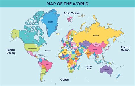 World Map With Countries Name - Show Me The United States Of America Map