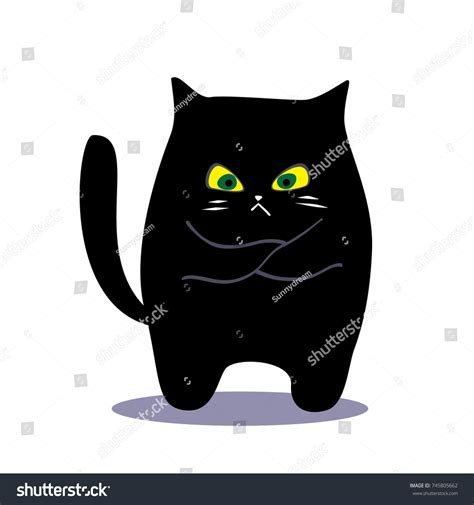 Angry Black Cat Cartoon Vector Illustration Stock Vector (Royalty Free) 745805662 | Shutterstock