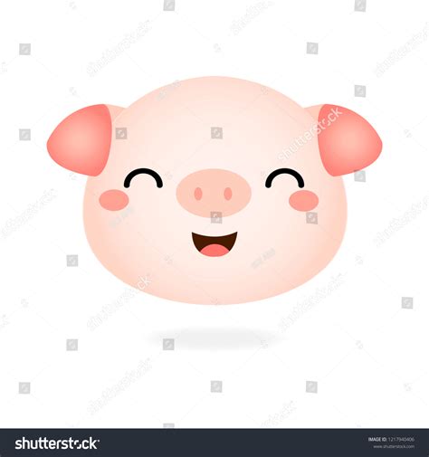 Cute Pig Face Vector Illustration Stock Vector (Royalty Free) 1217940406 | Shutterstock