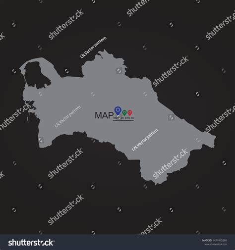 Turkmenistan Country Mapborder Grey Color Vector Stock Vector (Royalty ...