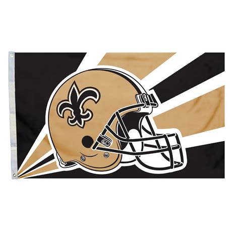 New Orleans Saints Helmet Design Logo 3' X 5' Flag With Metal Grommets ...