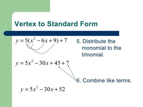 Converting Vertex Form To Standard Form