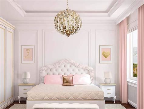 pink and gold bedroom | Interior Design Ideas