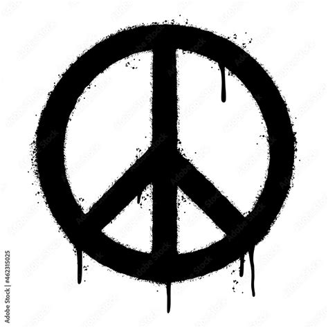 graffiti Peace Symbol sprayed isolated on white background. vector illustration. เวกเตอร์สต็อก ...