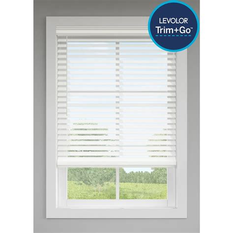 LEVOLOR 2.5-in Cordless White Room Darkening Faux Wood Blinds (Common ...