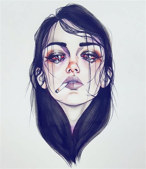 pιnтereѕт >> nadynnn Sad Girl Drawing, Tumblr Girl Drawing, Art And Illustration, Landscape ...