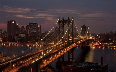 Brooklyn bridge manhattan night wallpaper | 1920x1200 | #21156