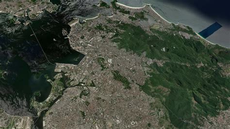 Satellite Rio de Janeiro map background loop. Spinning around Brazil ...