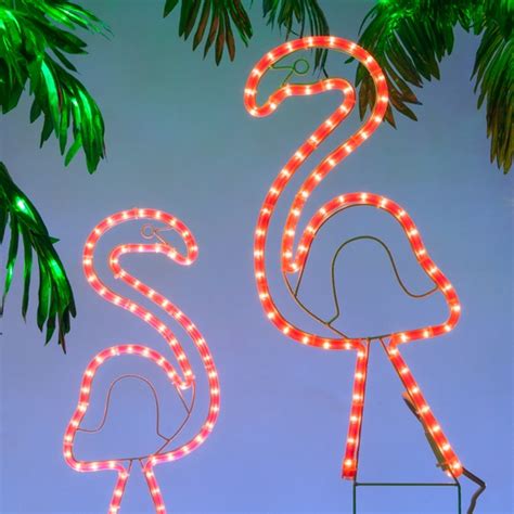 Outdoor Decoration - 2' Lighted Pink Flamingo