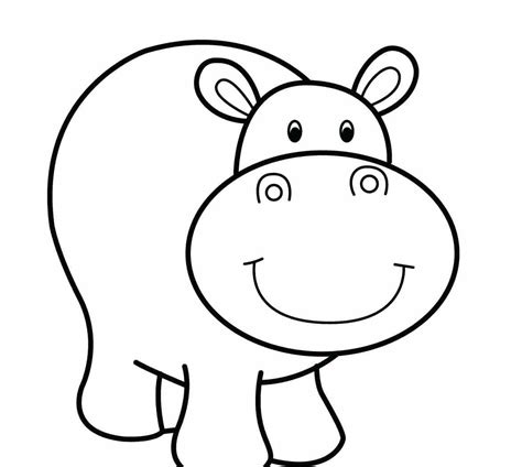 Cute Hippo Drawing | Free download on ClipArtMag