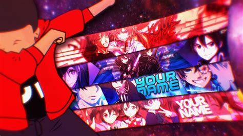 「FREE ANIME YOUTUBE BANNER TEMPLATE」4 BANNERS | ManoDNZ™ - YouTube