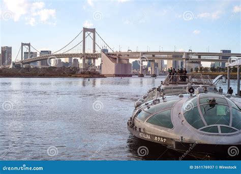 Rainbow Bridge and Water Bus in Odaiba Editorial Photography - Image of tokyo, travel: 261176937