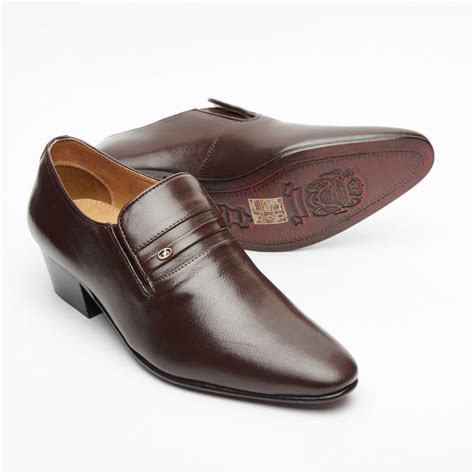 LUCINI Lucini Formal Men Brown Leather Formal Heels Lace-Up Shoes Wedding Office - Mens from ...