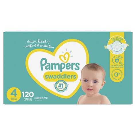 Pampers Swaddlers Soft and Absorbent Diapers, Size 4, 120 Count ...