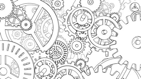 Clock Drawings, Art Drawings, Art Sketches, Colouring Pages, Coloring Books, Gadgets Geek, Gear ...