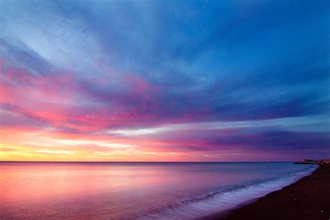 Sea Line Purple Sky 5k, HD Nature, 4k Wallpapers, Images, Backgrounds, Photos and Pictures