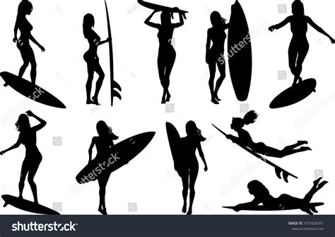 Surfer girl silhouette Images, Stock Photos & Vectors | Shutterstock