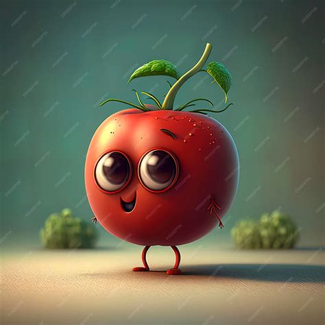 Premium Photo | Adorable tomato animated character