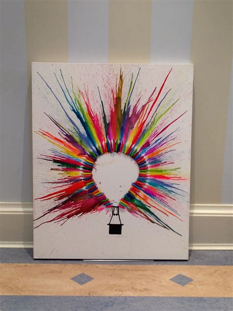 Hot Air Balloon Crayon Art | Crayon art diy, Crayon crafts, Crayon art ...