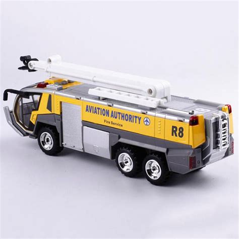 1:32 Scale Alloy Metal Aviation Authority Service Airport Fire Truck Airport Scene Pull back ...