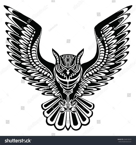 Flying Owl Black Silhouette Pattern On Stock Vector (Royalty Free) 294913679 | Shutterstock ...