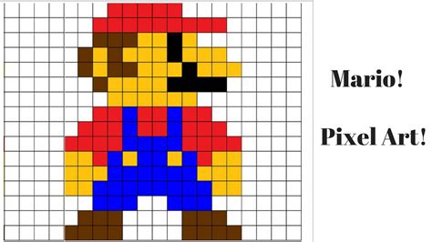 How to Draw Pixel Art Mario! - YouTube