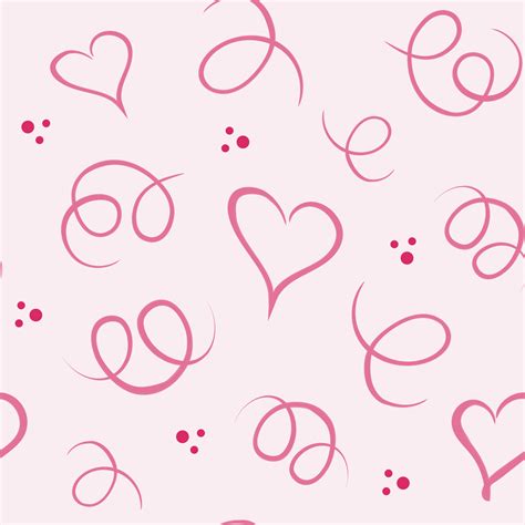 Seamless pattern with watercolor pink hearts and elements. Romantic cute baby print. Little ...