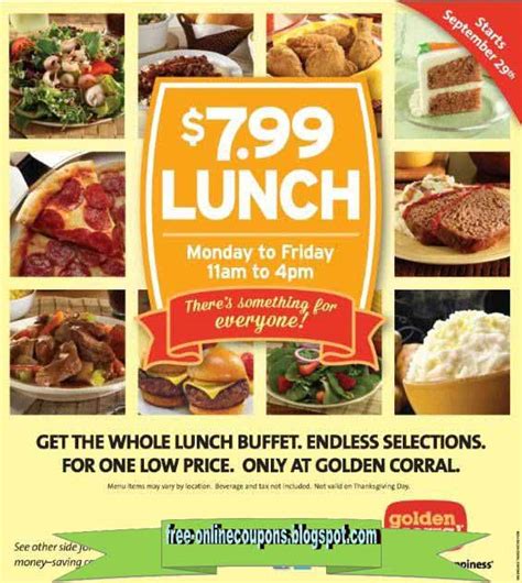 Printable Coupons 2020: Golden Corral Coupons