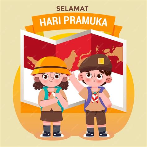 Free Vector | Pramuka day illustration