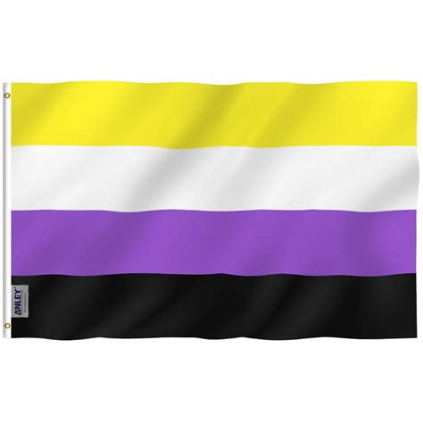 Anley 3x5 Foot Non-Binary Pride Flag - NB Pride Genderqueer Gender ...