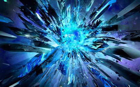 Download Explosion Blue Abstract Glass Abstract Blue HD Wallpaper