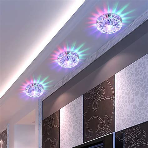 Living Room Ceiling Embedded Surface Mounted 5W Crystal Aisle Corridor LED Ceiling Lamp Warm ...