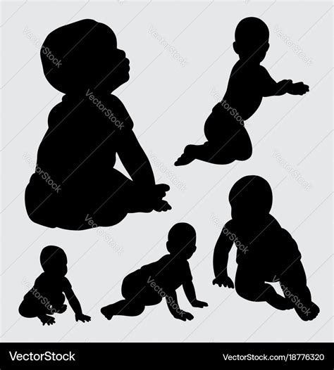 Baby silhouette Royalty Free Vector Image - VectorStock