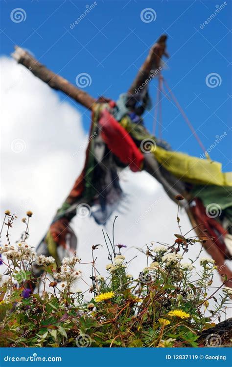 Tibetan Buddhism Prayer Flags Streamer Stock Image - Image of lhasa, backgrounds: 12837119