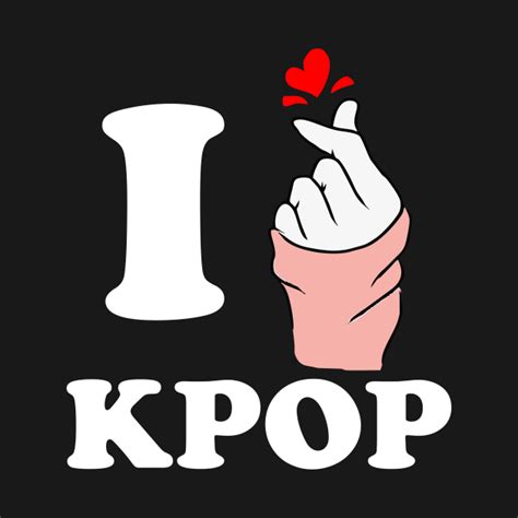 I love kpop finger heart white - I Love Kpop - Kids T-Shirt | TeePublic