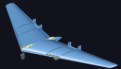 3D northrop yb-49 solid assembly model - TurboSquid 1625272