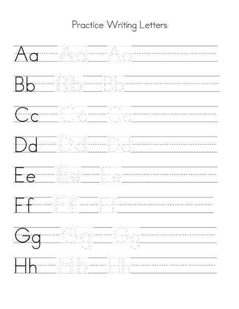 alphabet writing practice sheet | Learning Printable